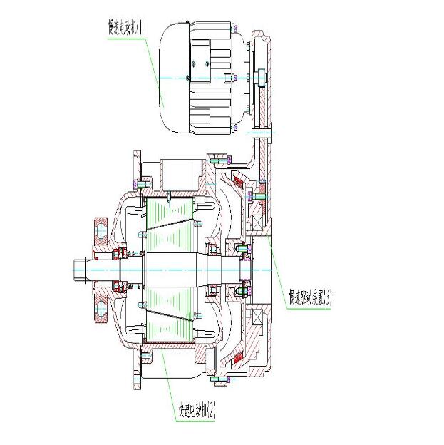 MD1型電動(dòng)葫蘆主、副電機(jī)組合圖